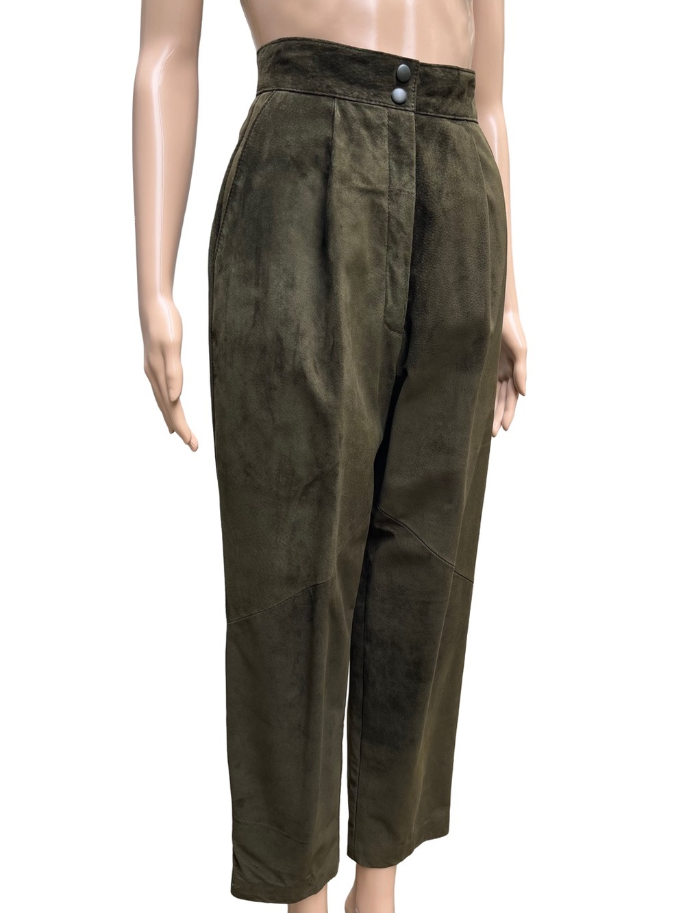 Vintage 90s DANIER Olive Green Leather Pants